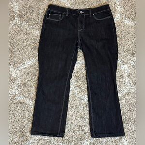 White House Black Market Blanc Crop Leg Jeans Embellished Pockets size 6